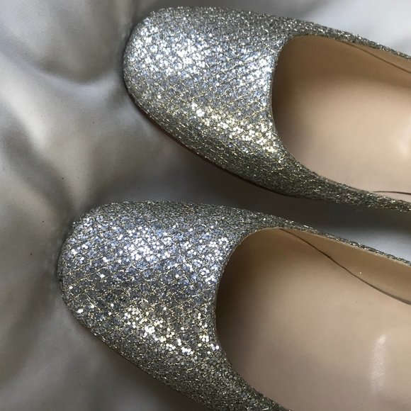 JIMMY CHOO silver glitter finlay flats - Picture 2 of 10